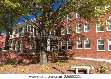 GREENSBORO, NC, USA - OCTOBER 25: Cotten Residence Hall, built in 1922 and remodeled in 2012, at the University of North Carolina at Greensboro on October 25, 2014 in Greensboro, NC, USA.