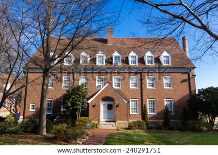 WINSTON-SALEM, NC, USA - DECEMBER 27:Strong Residence Hall, built in 1942, at Salem College on December 17, 2014 in Winston-Salem, NC, USA