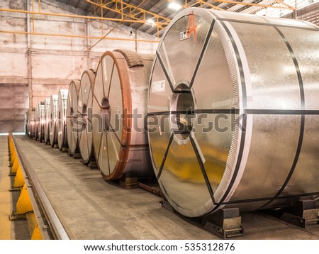 Raw material Handling:Big size steel coil storing inside warehouse
