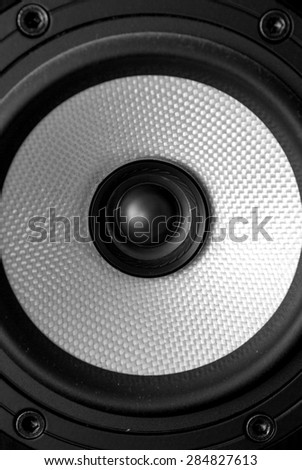 Close-up shot of a sound speaker.