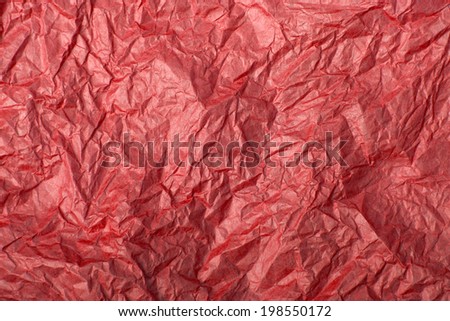 red crumpled tissue paper texture for background