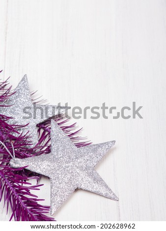 Christmas background with silver stars