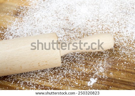 rolling pin on pastry board