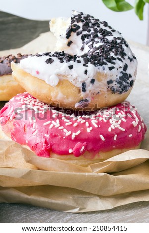 donuts on baking paper