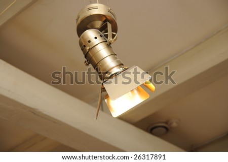 Projector searchlight equipment on ceiling
