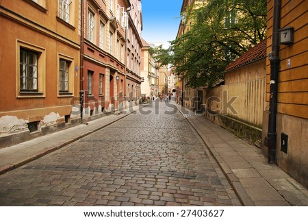 Warsaw Old Brick Street Pavement Stock Photo 27403627 : Shutterstock