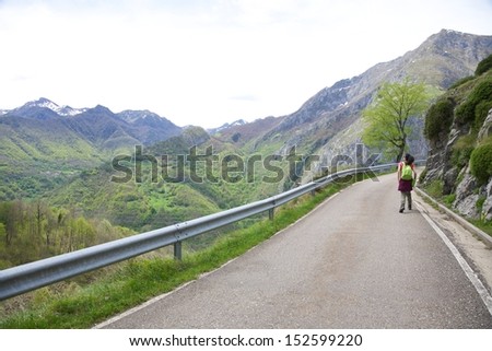 landscape at Picos de Europa mountains in Cangas de Onis Asturias