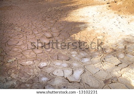 dry mud at an old mineral mine at mazarron murcia spain