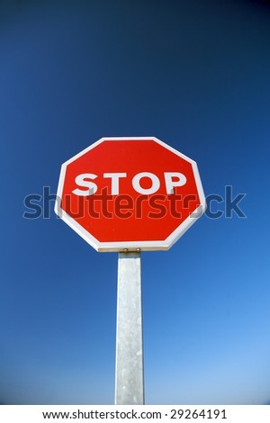 stop traffic sign next to road in valladolid spain