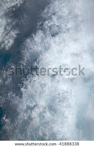 jet and wake of a boat at straits of gibraltar in andalusia spain