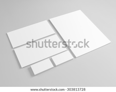Blank template for branding identity on gray background. Mock-up for graphic designers.