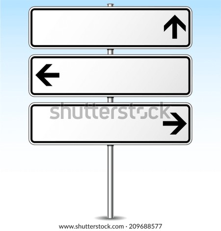 Vector illustration of three directions roadsign concept Vector illustration of three directions roadsign concept