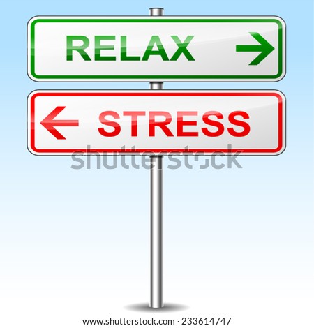 illustration of stress and relax directional signs