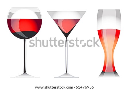pictures of glasses of wine. vectorial glasses of wine,