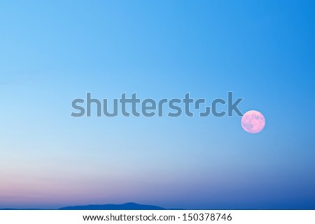 Super moon in blue hour
