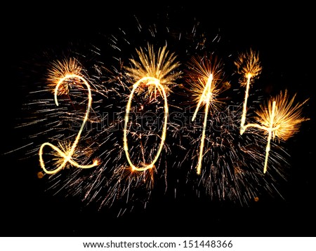 Happy New Year 2014 sparklers firework