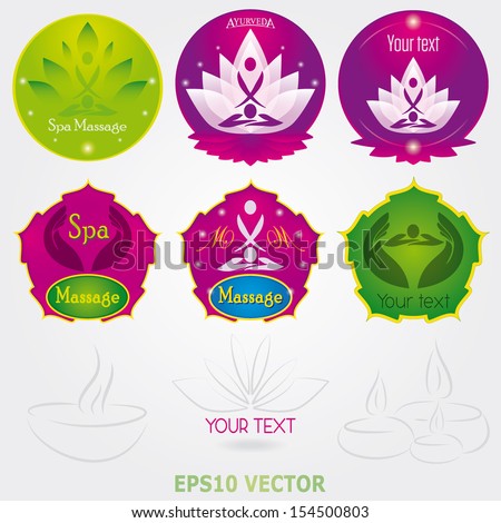 Spa massage Logo Set Vector beauty and yoga set Spa massage Logo Set Vector beauty and yoga set