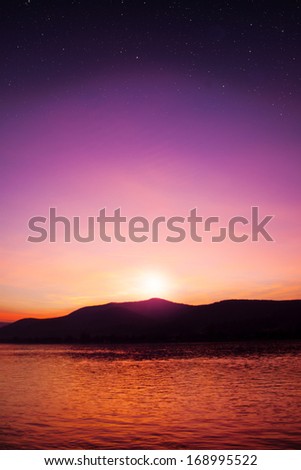 sunset sky star background