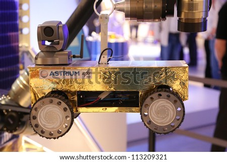 BERLIN - SEP 11: Rover of Robotic Exploration Moon Lander shown at ILA Berlin Air Show 2012 on September 11, 2012, Berlin, Germany.