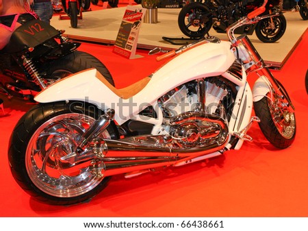 ESSEN - NOV 26: Tuned Motorbike Harley Davidson V-Rod shown shown on November 26, 2010 in Essen, Germany.