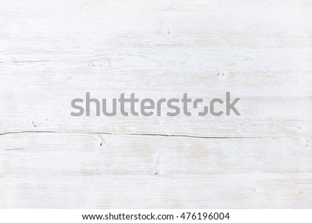 Old white painted wooden texture, wallpaper and background. Light gray wood texture with natural pattern. Empty wooden surface, top view, horizontal composition