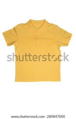 Yellow polo shirt isolated on white background