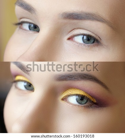 before and after make-up eyes