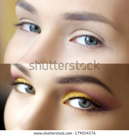 Before And After Make-Up Eyes