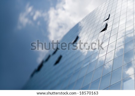 Windows on the side of a modern highrise building