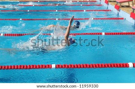 Back stoke swimmer