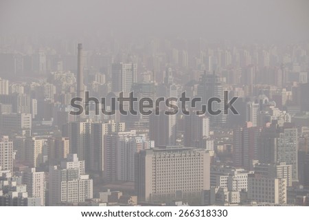 air pollution over Beijing, China, 2015