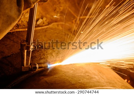 gas cutter, steel water pipe