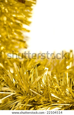 vertical and horizontal tinsel with the focus on the foreground