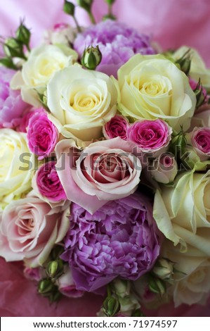 Beautiful bouquet of flowers ready for the big wedding ceremony
