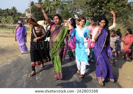 Eunuchs dancing in the religious procession in the occasion of Urs festival on March 21, 2015 in Hooghly, Calcutta in India.