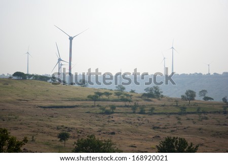 Power generating windmill, Maharashtra, India, south East Asia