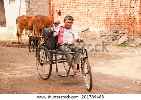 SALUNKWADI, MAHARASHTRA, INDIA - November 30, 2013: Indian rural people daily lifestyle, Salunkwadi, Beed , Maharashtra, India