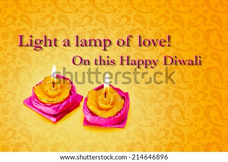 Greetings Card Design Indian Hindu Light Festival called Diwali