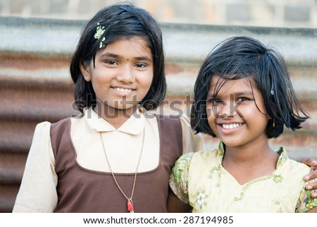 MAHARASHTRA, INDIA SEPTEMBER 22, 2011: Indian rural girls lifestyle, SEPTEMBER 22, 2011, rural village, Salunkwadi, Ambajogai, Beed, Maharashtra, India
