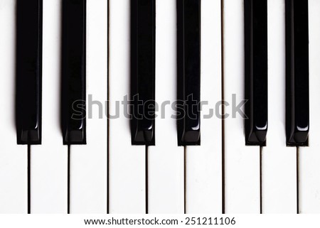 Piano keys close-up. Horizontal image.