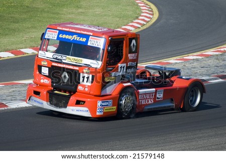 MOST - AUGUST 31: Matador Czech Truck Prix 2008 (FIA European Truck Racing Championship). on  Automotodrom Most, Czech Republic, Augist 31 2008