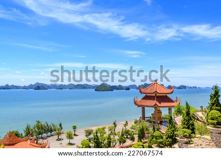 Vietnam temple near Ha long bay