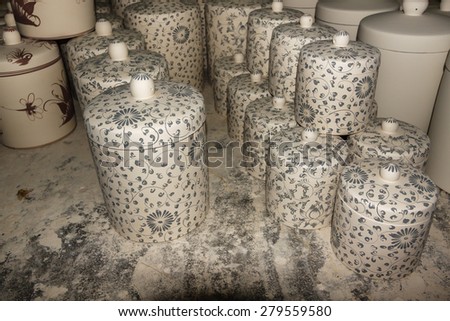 HA NOI, VIETNAM, April 14: new ceramics and glazes on April 14, 2014 in Bat Trang ceramic, Hanoi, Vietnam