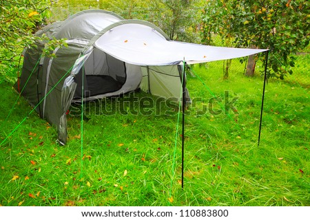 Camping tent in the wilderness.