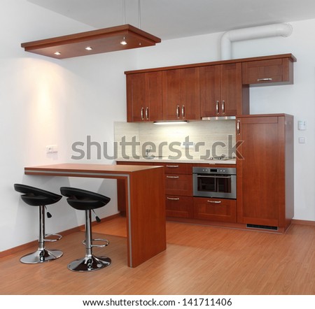 Modern small kitchen interior.