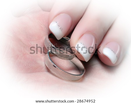 Stock Photo Wedding Rings And Beautiful Woman Fingers Wedding Card