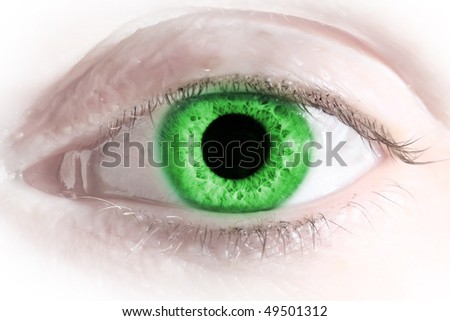Green Eye. Macro with shallow dof. One part  rgb color eye collection.