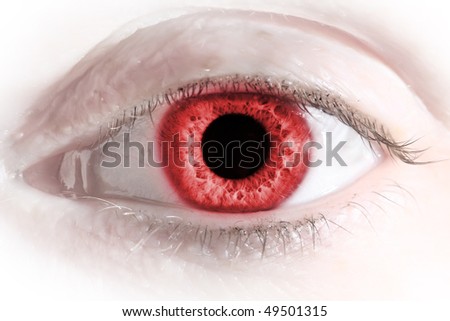 Red Eye. Macro with shallow dof. One part  rgb color eye collection.