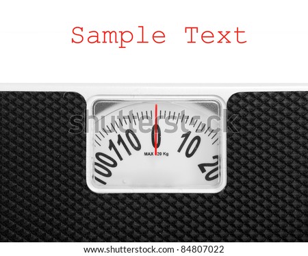 Retro style weighing machine with space for your text.