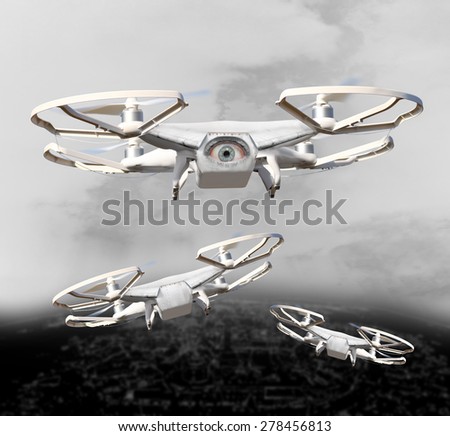 The Drone . New technology for war. Digital artwork fictional vehicles on UAV theme.